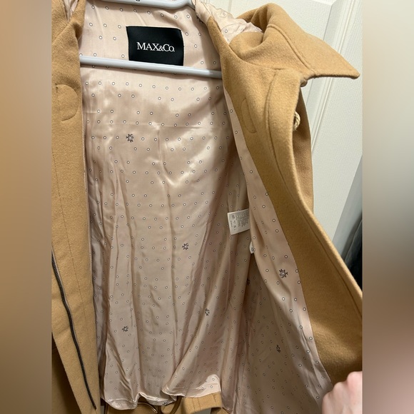 Max and Co Camel Duffle Style Zip Wool Coat - Picture 6 of 7